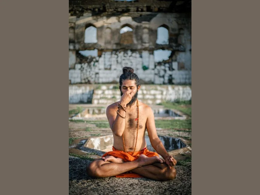 Left-Nostril Breathing (Chandra Bhedana) — photograph