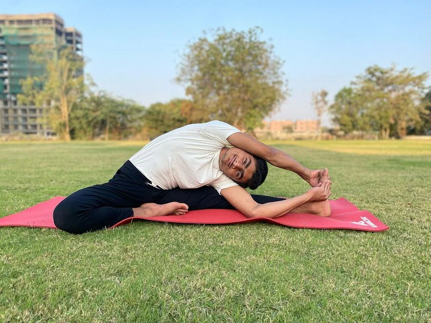 Revolved Head-to-Knee Pose (Parivrtta Janu Sirsasana) — photograph