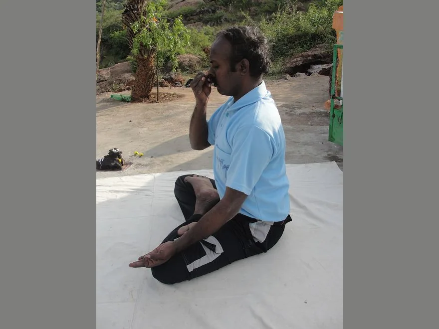 Right-Nostril Breathing (Surya Bhedana) — photograph