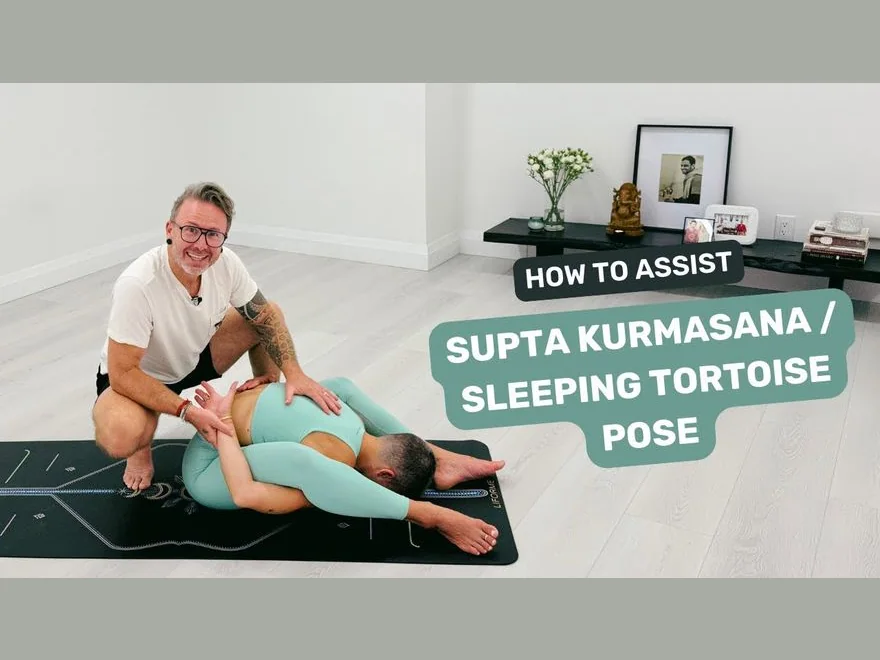 Sleeping Tortoise (Supta Kurmasana) — photograph
