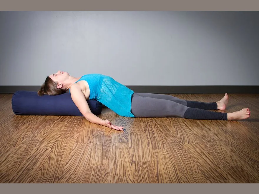 Supported Fish Pose (Supported Matsyasana) — photograph