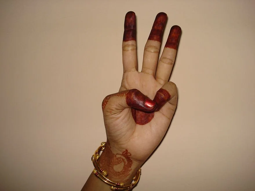 Trident Gesture (Trishula Mudra) — photograph